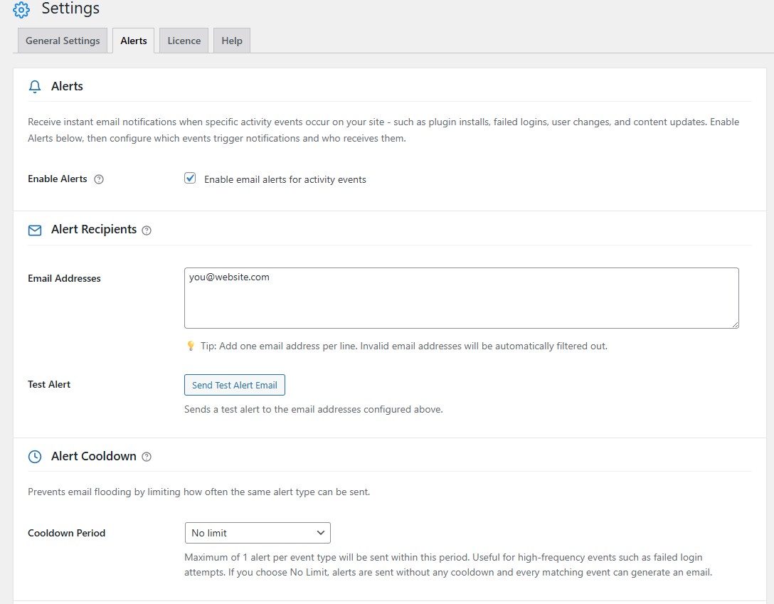 Security Alerts & Notifications - WordPress Activity Log & User ...